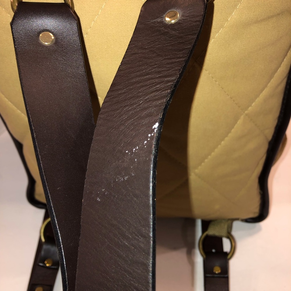 Filson Tan Tin Cloth Rugged Field Backpack Purse Bag - Picture 8 of 14